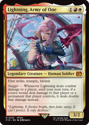 Lightning, Army of One [FINAL FANTASY Prerelease Promo]