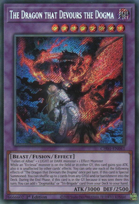 The Dragon that Devours the Dogma (Secret Rare) [CH01-EN041] Secret Rare