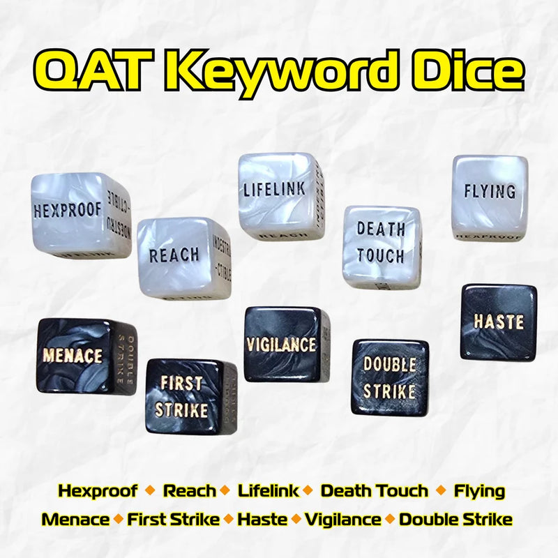 QAT 10PCS Keyword Dice 16mm for Magic: The Gathering (Ability Dice)