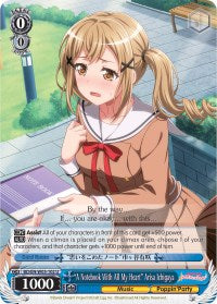 "A Notebook With All My Heart" Arisa Ichigaya (BD/EN-W03-102 U) [BanG Dream! Girls Band Party! MULTI LIVE]