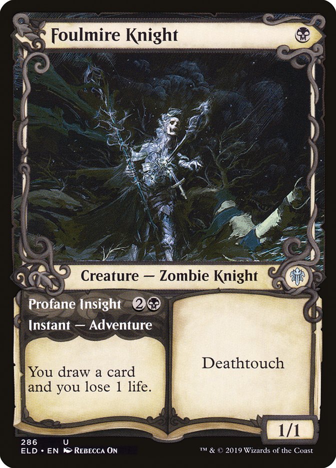 Foulmire Knight // Profane Insight (Showcase) [Throne of Eldraine]